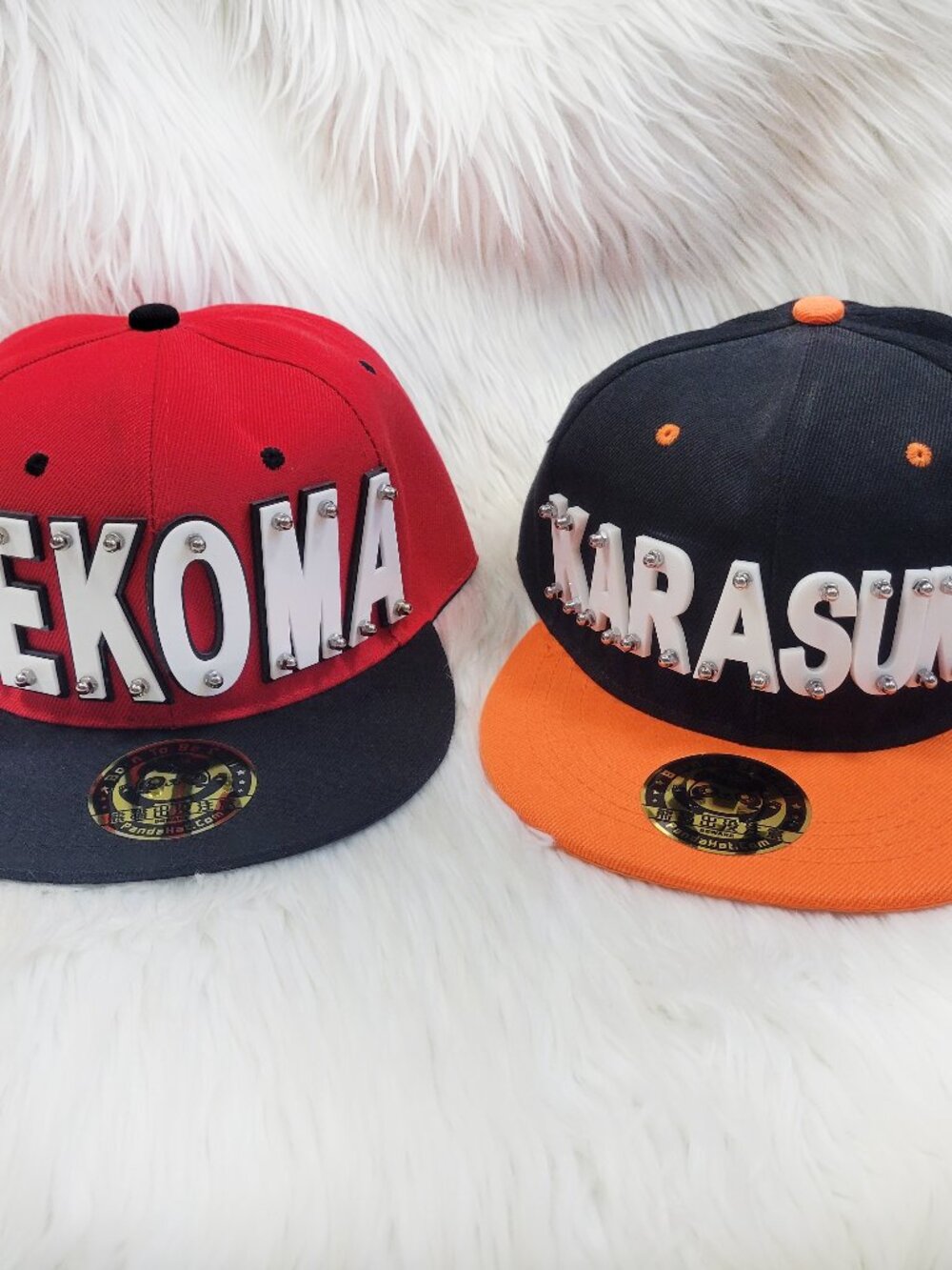 2 New Nekoma Karasuno Hats Caps Anime Haikyuu!! Haikyū!! Snapback Orange Red